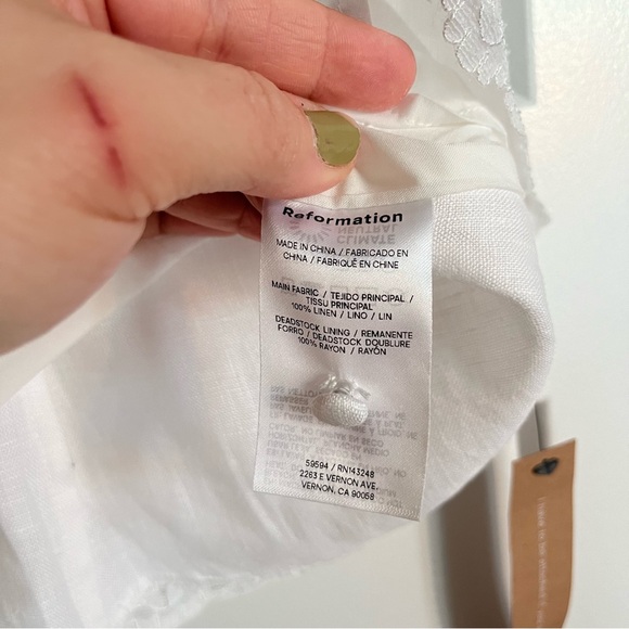 NWT Reformation Anabella Linen Top Es sz 18 - Picture 6 of 12